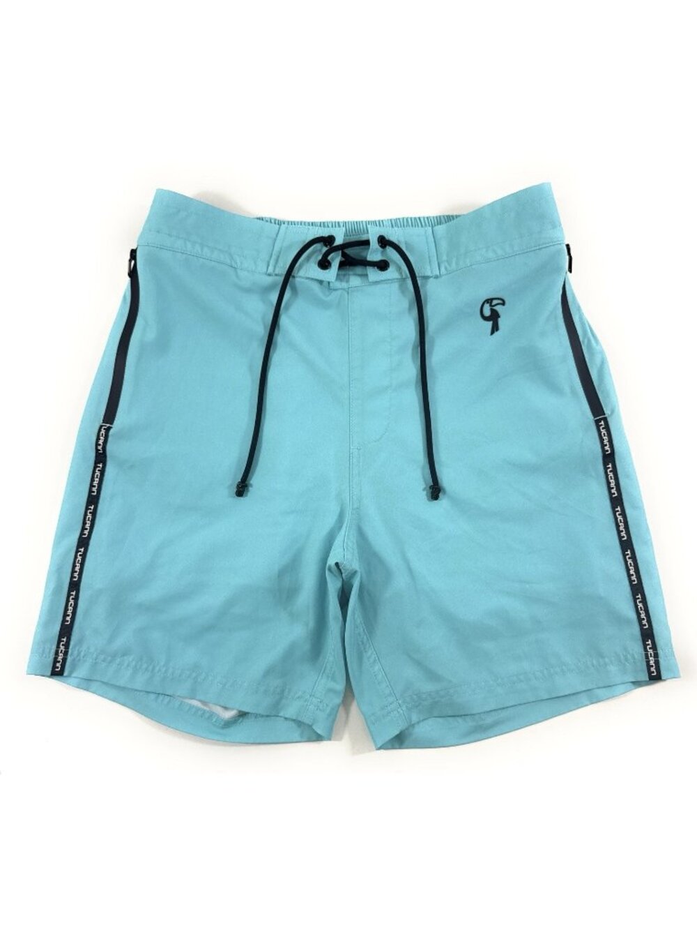 Tucann Mens Swim Shorts Fluro Aqua Size Medium Lined 7" Beach Performance